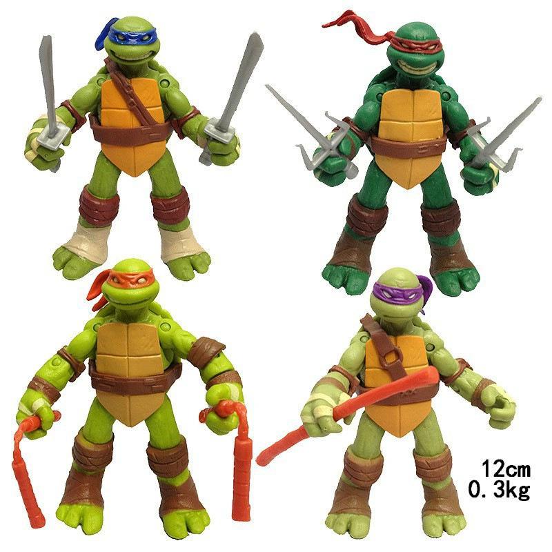 4 Style Teenage Mutant Ninja Turtles Q-Version Figures - Creative Anime Doll Models for Car Decoration