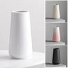 White Ceramic Vase Small Ribbed Textured Flower Vase for Pampas Grass Home Living Room Bedroom Dining Table Farmhouse Kitchen Shelf Table Decor