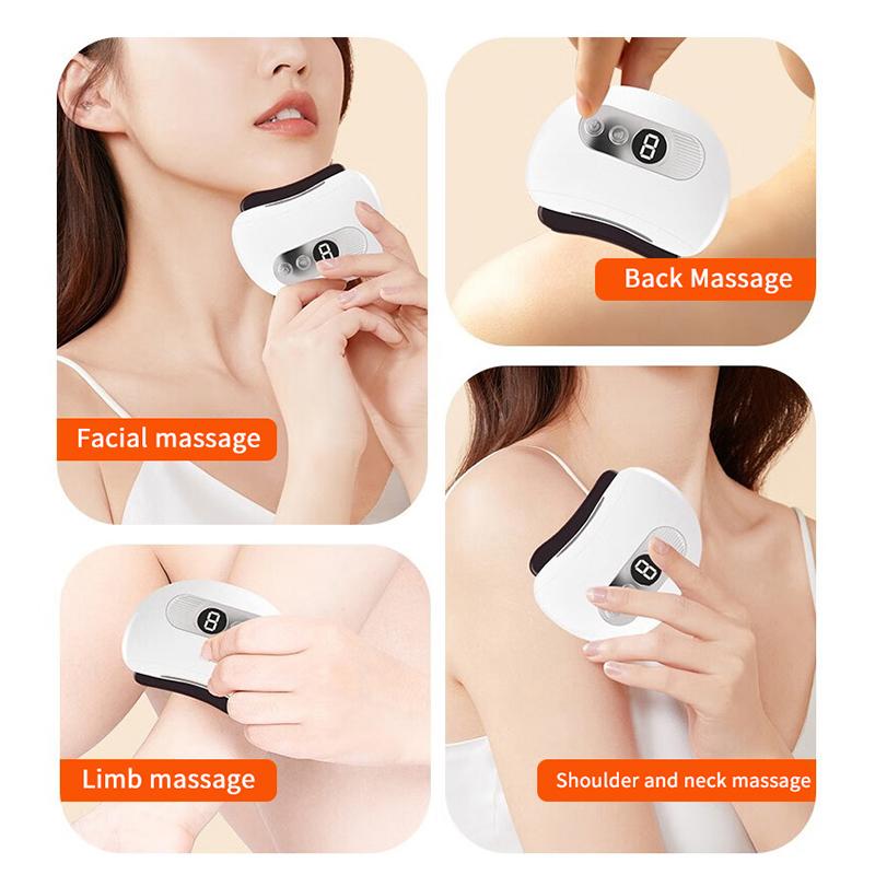 Electric Guasha Massager Body Scraping Heating Vibration Muscle Gua Sha Face Neck Eye Massage Knife Stone Gua Sha Scraper