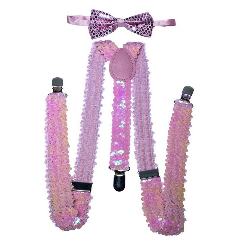 Ensemble classique de bretelles et nœud papillon, bretelles élastiques réglables en Y de 2,5 cm de large avec 3 clips, nœud papillon tissé pré-noué de 12 cm, taille unique pour hommes et femmes