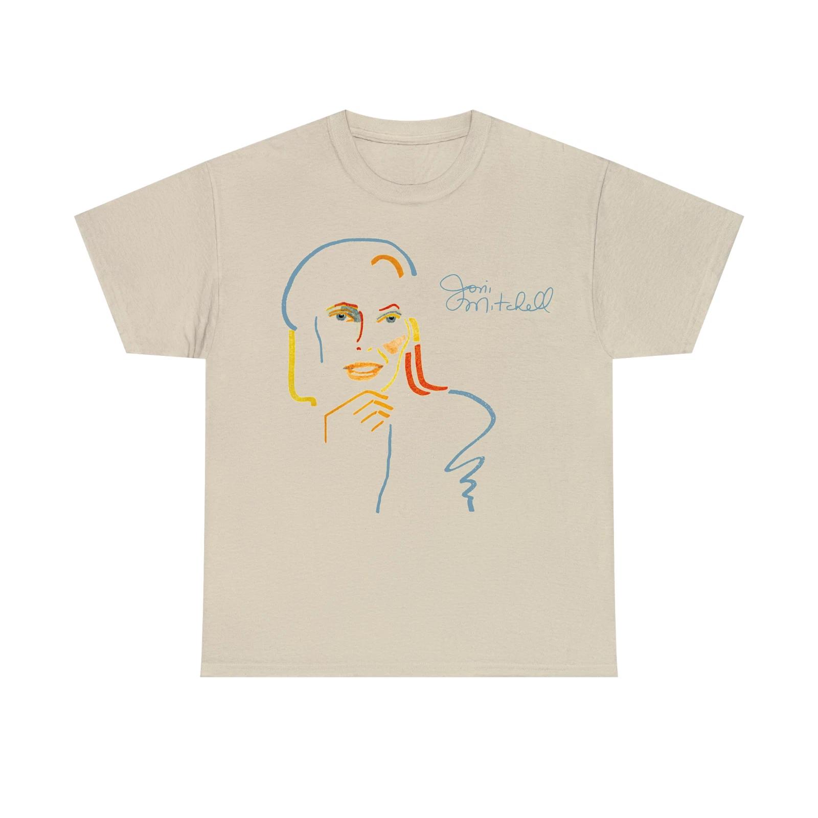 

Joni Mitchell Album T-Shirt Sand Short Sleeve All Sizes S to 345Xl Men s and women s same pure cotton four-season streetwear 4XL