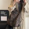 Large Capacity Leopard Crossboby Bag Retro Commuting Handbag Trendy Canvas Tote Bag  Shopping