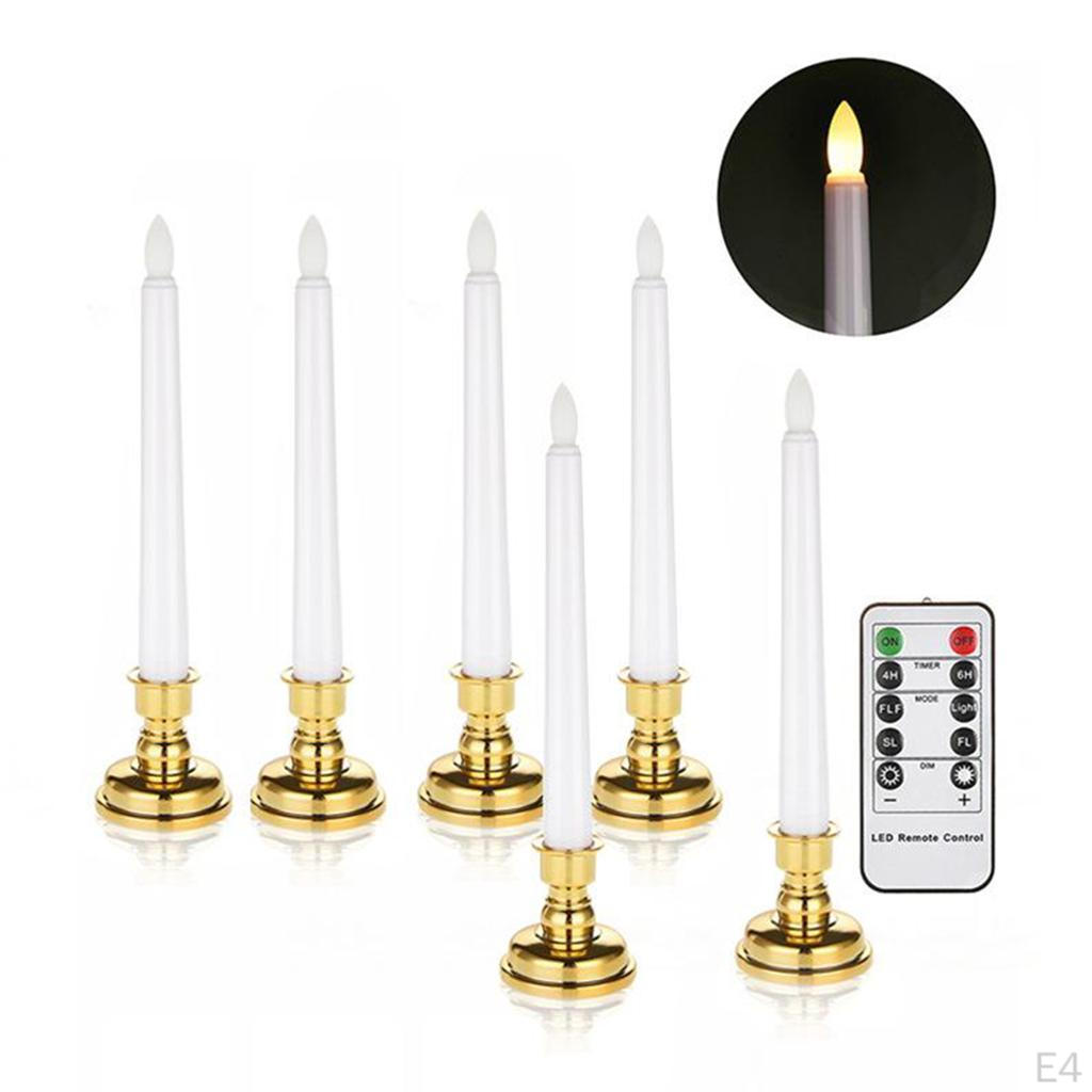 3D Wick Electric Flameless Taper Window Candle Light with Remote Home Decor