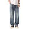Spring, summer and autumn new large size wide legs loose straight drape Harlan jeans men's trendy men