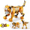 Ocean Marine Fish 3in1 Animals Shark Tiger Owl Crocodile Model Set Building Blocks Diy Children Assemble Toy for Kid Gift