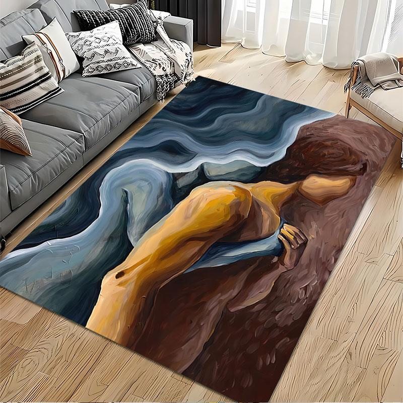 Abstract Woman and Spirit Painting Suitable As a Non-slip Mat for the Living Room or Bedroom Sofa