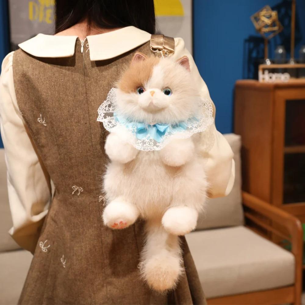 Rucsacuri Drăguțe cu Pisici Ragdoll Geantă cu Animale de Pluș Pudel Genți de Umăr pentru Fete Rucsacuri de Pluș pentru Școală Studenți Jucării Pisoi pentru Băiat
