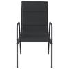 6pcs Patio Chairs Assembly Steel Textilene Stable Frame Garden Chairs for Dinning Black
