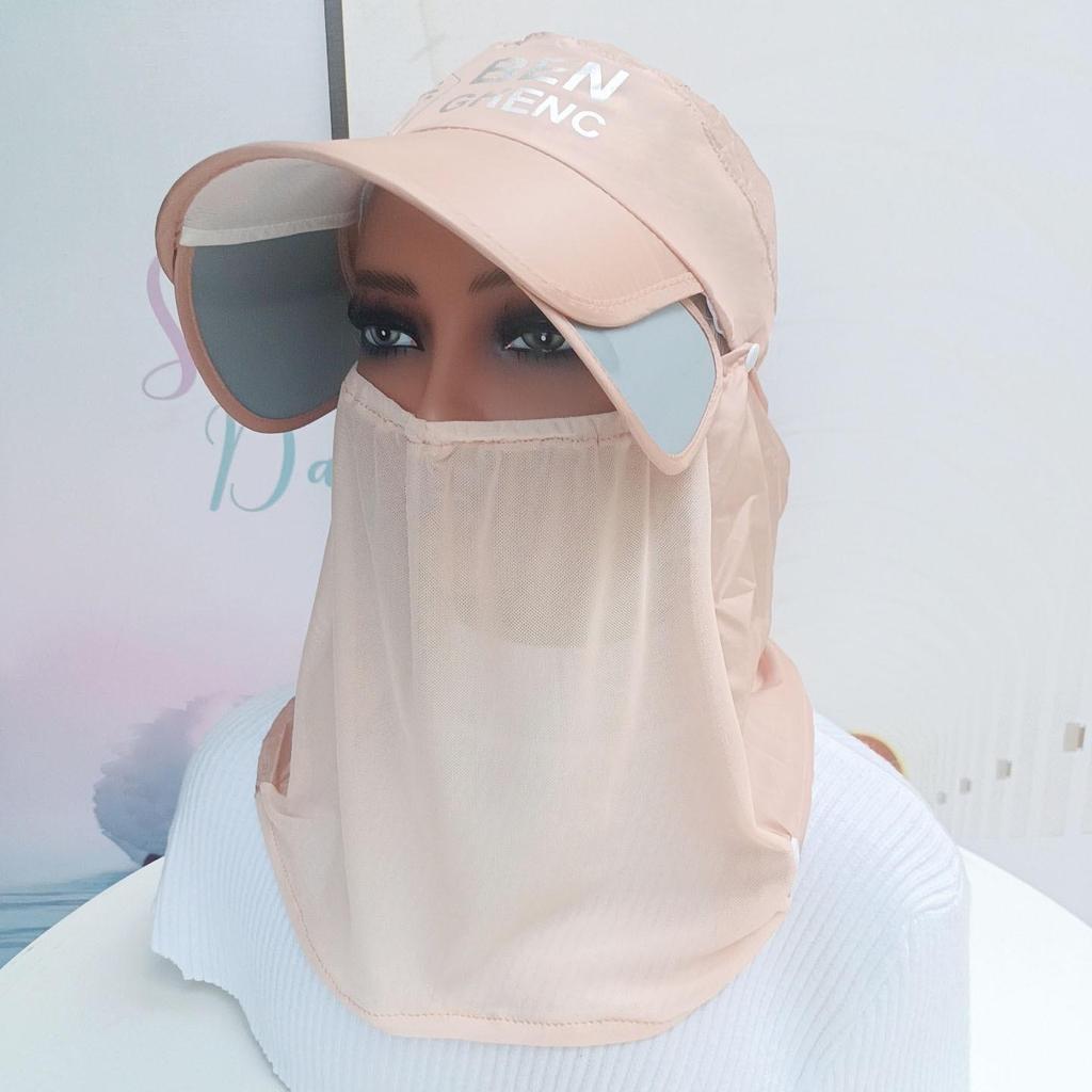 Damen Sommer Sonnenhut mit UV-Schutz und einziehbarer großer Krempe, Gesichtsschutz, für Outdoor-Aktivitäten.