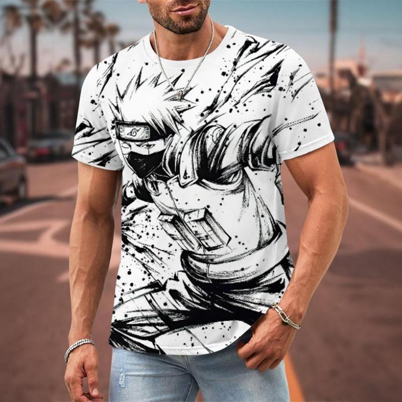 New Men's T Shirt Japanese Anime 3D Prints Casual Short Sleeve Tees Street Oversized Clothing Fashion Cartoon T-Shirts