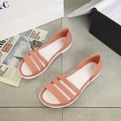 Moda feminina Sandálias Jelly Sandálias Femininas Verão Antiderrapante Sapatos de Solado Macio Praia Sapatos Versáteis Femininoskm23