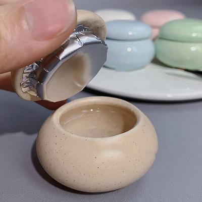 Ceramic Dappen Dish Nail Brush Cleaning Holder Nail Art Cup With Lid Powder Liquid Washing Bowl Container Salon Tool Manicure