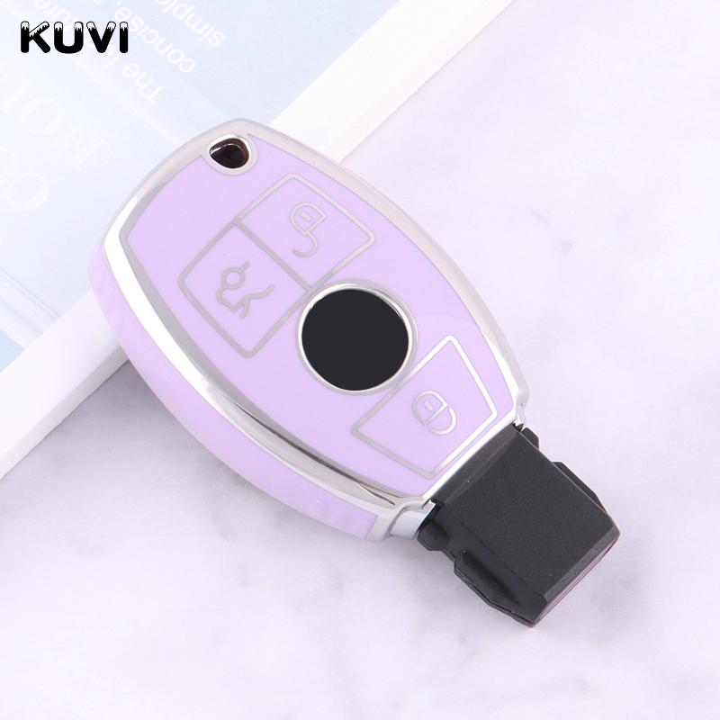 

Новый чехол для дистанционного ключа из ТПУ для Mercedes Benz ACESG Class GLA CLA GLK GLC CLS W204 W463 W176 W251 W205 фиолетовый