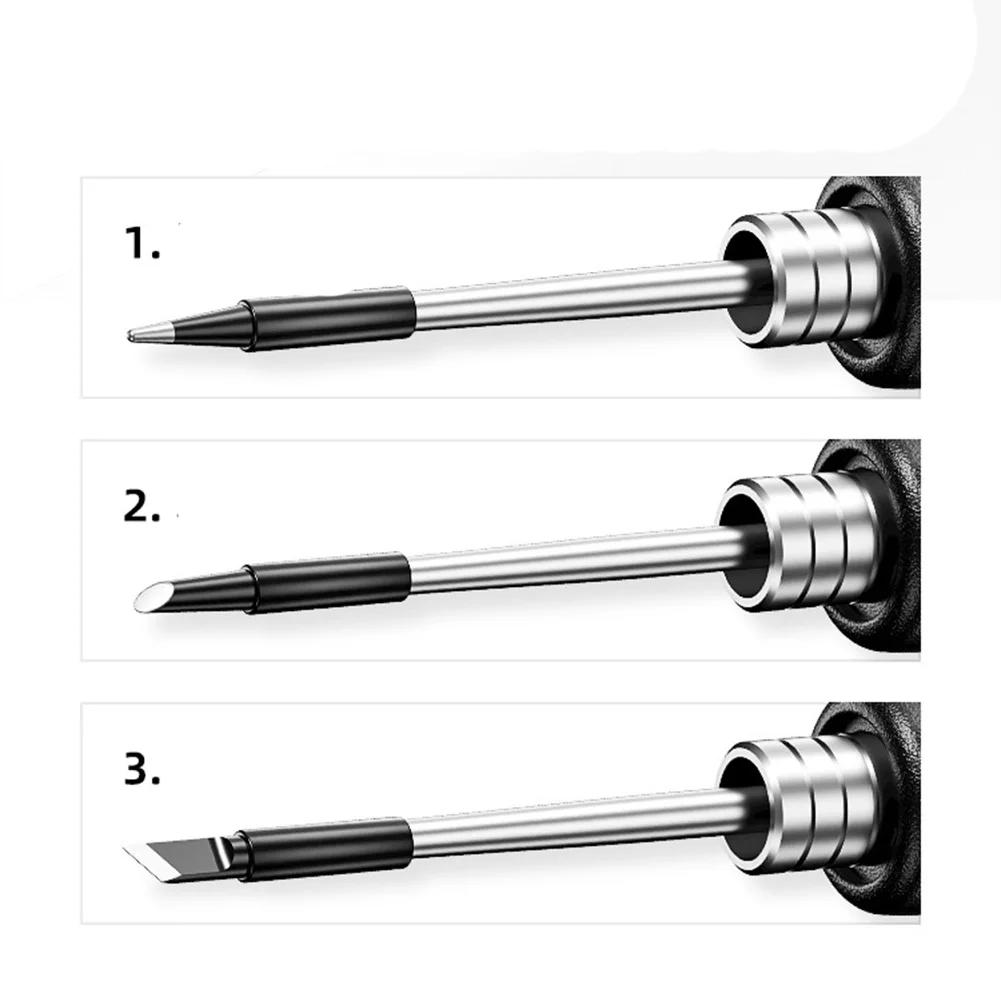 Metal Soldering Iron Tips Set 3pcs K Type C Type B Type for C210 Soldering Iron For Precision Electronic Component Work