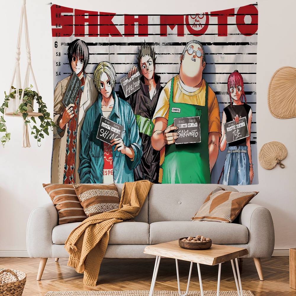 Popular Action Anime Sakamoto Days Tapestry Art Printing Art Science Fiction Room Home Decor Wall Art Decor