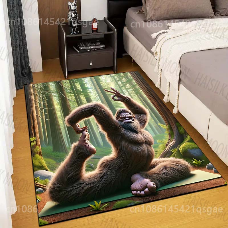 

Orangutan Practicing Yoga Carpet for Living Room Bedroom Bathroom Mat Creative Doormat Sofa Table Home Decor Area Rug 40x60cm