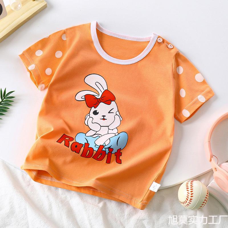 Kids' Cartoon Short Sleeve T-Shirt: Korean Style for Boys and Girls