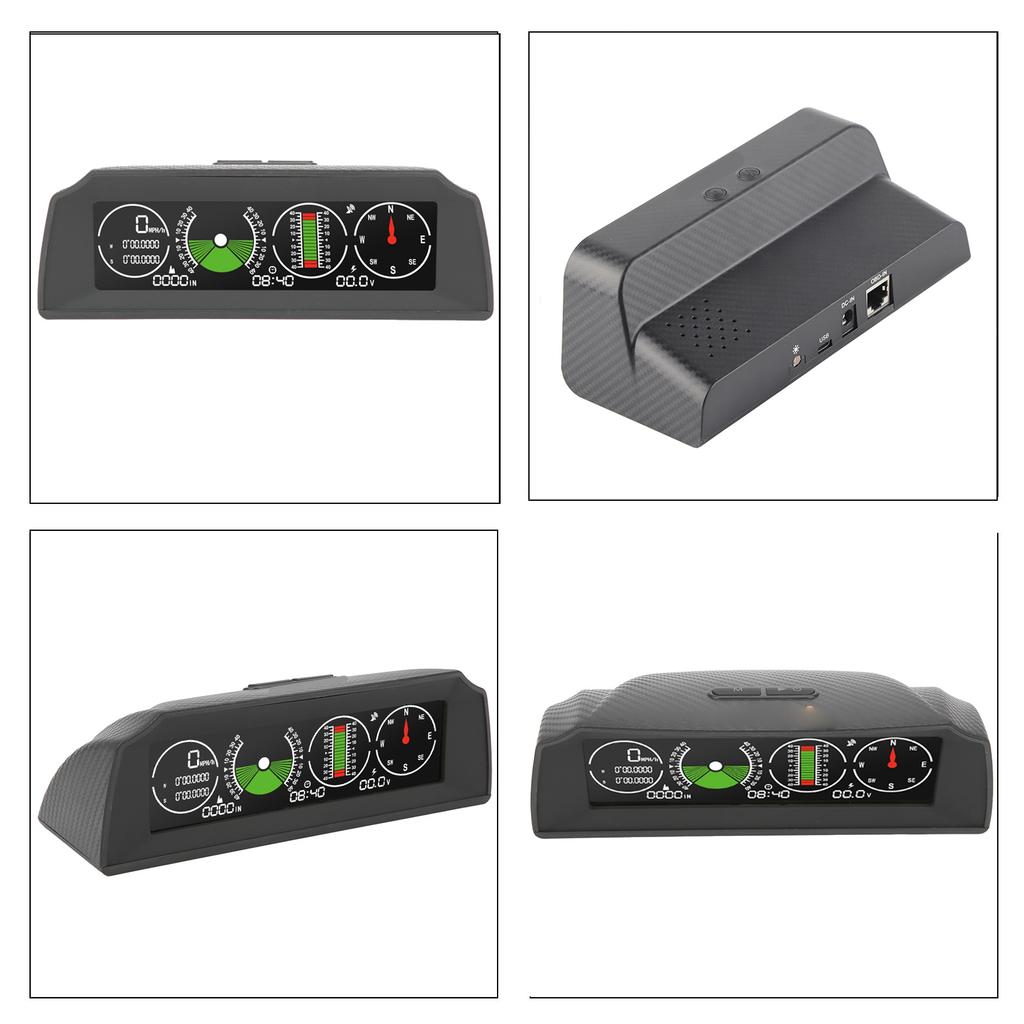 GPS Slope Meter PMH KMH Inclinometer HUD Pitch Tilt Angle Display Compass Speed Monitoring Universal for Car