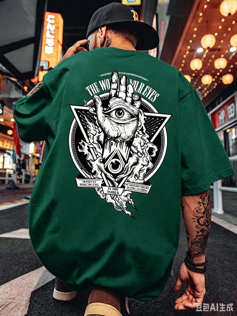 Unisexs Tshirt with Mysterious Allround View Print 100 Cotton Casual Summer Shortsleeved Top Outdoor Street Fashion Style