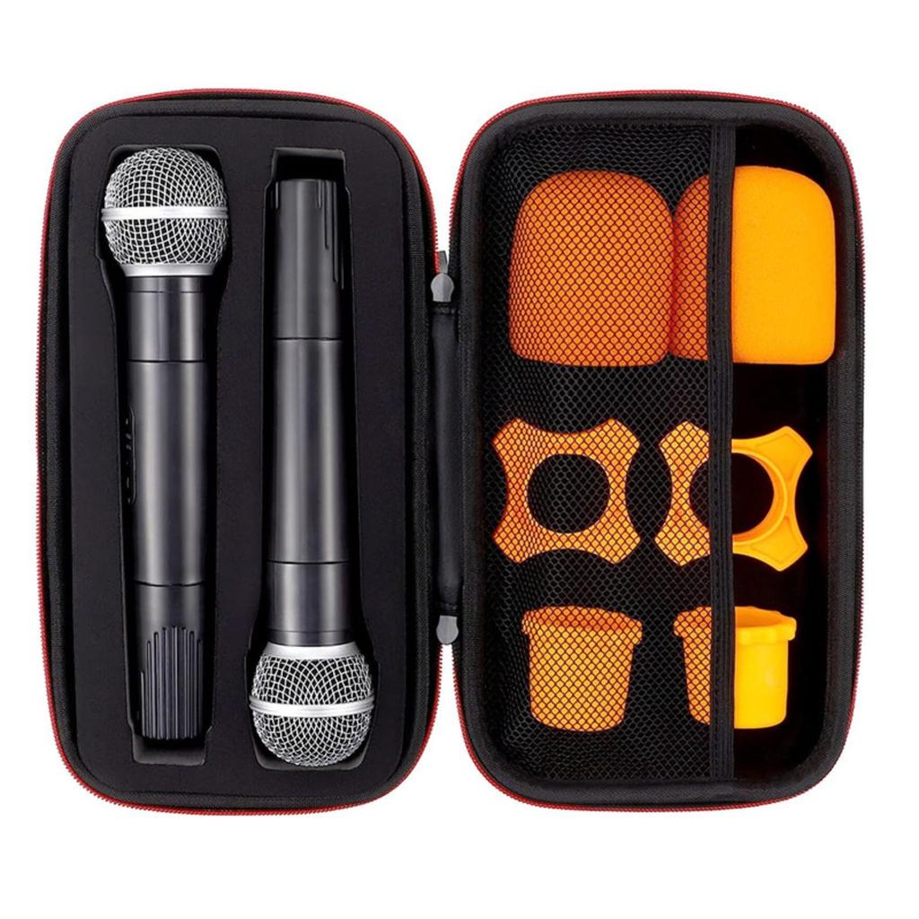 Avidora Microphone Case, Storage BagPouch, Waterproof, Shock-Absorbent, Holds 2 Microphones