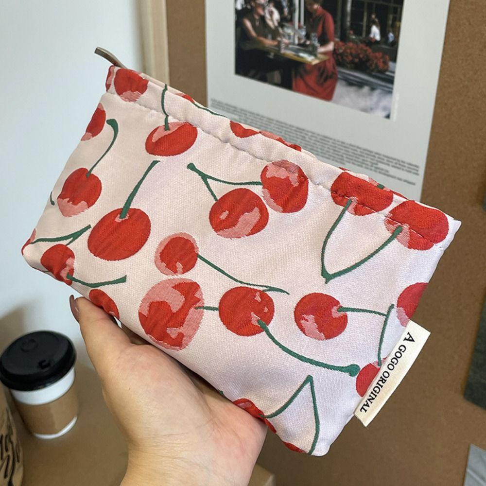 

Canvas Make-up Bag High-Capacity Travel Toiletry Bag Water Lotion Makeup Brush Storage червоний