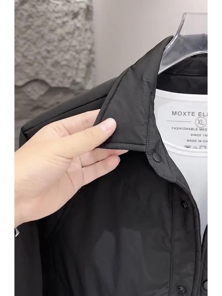 Men's Lightweight Winter Down Jacket – Shirt-Style, Short, Korean Loose Fit, Warm Workwear 2025 Edition.