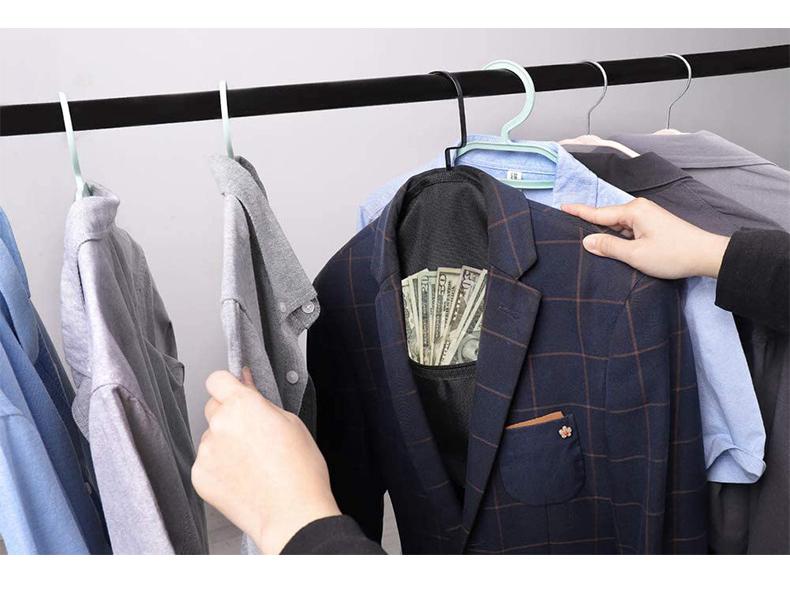 Safety Hidden Pocket Bag with Hook for Travel and Hanging Clothes