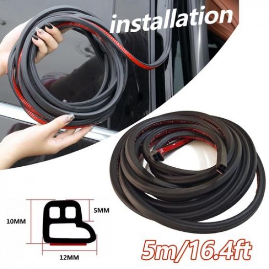 5M/16.4FT Car Door Trunk Seal Strip L Shape Rubber Weather Strip Edge For Toyota