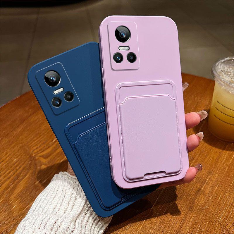 Realme Gtneo3 Mobile Phone Case Soft Silicone Protective Case Creative Bracket Creative Tide Card Bag