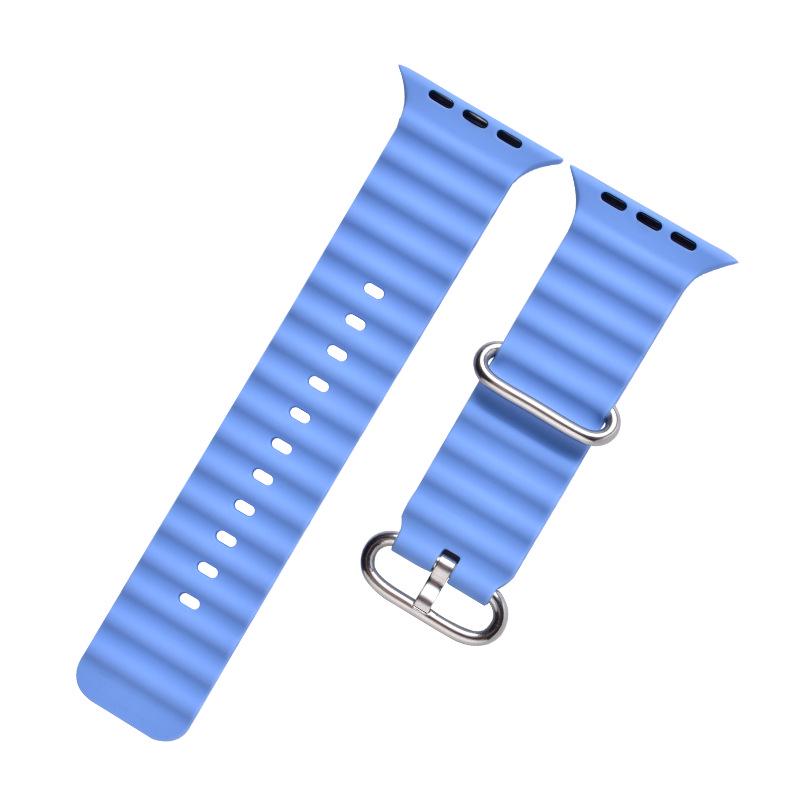 

Силиконовый ремешок для часов в стиле океана для Apple Watch: Водонепроницаемый с двойной пряжкой 42/44/45 mm