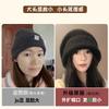 Wool knitted hat women's new autumn and winter thickened warm wool hat big head circumference showing small face cold hat