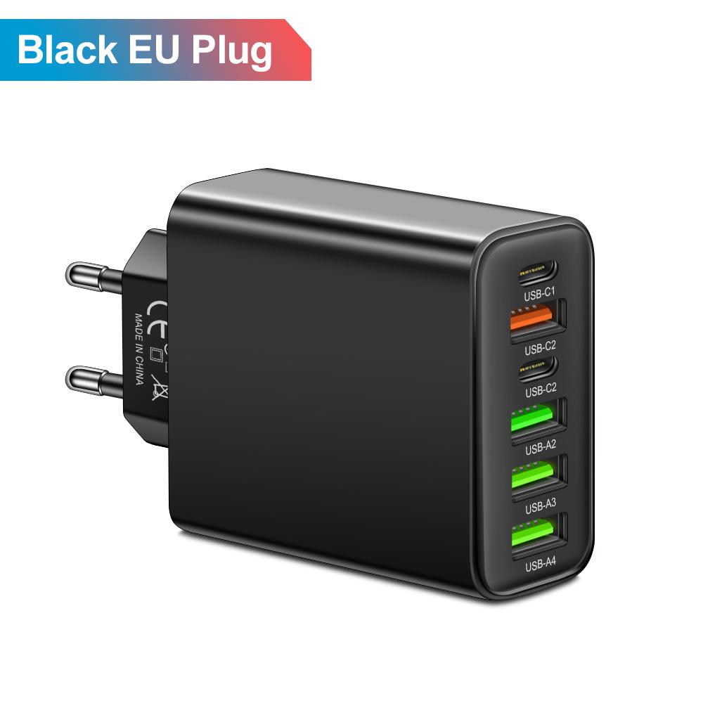 3.1A Multi-Port Mobile Charger: 2 Type-C PD + 4 USB Travel Charging Head