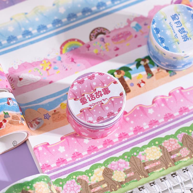Cute Candy Garden Beach Decorative Adhesive Tape Star Curtain Masking Washi Tape Diy Scrapbooking Stick Label Art Craft Supplies