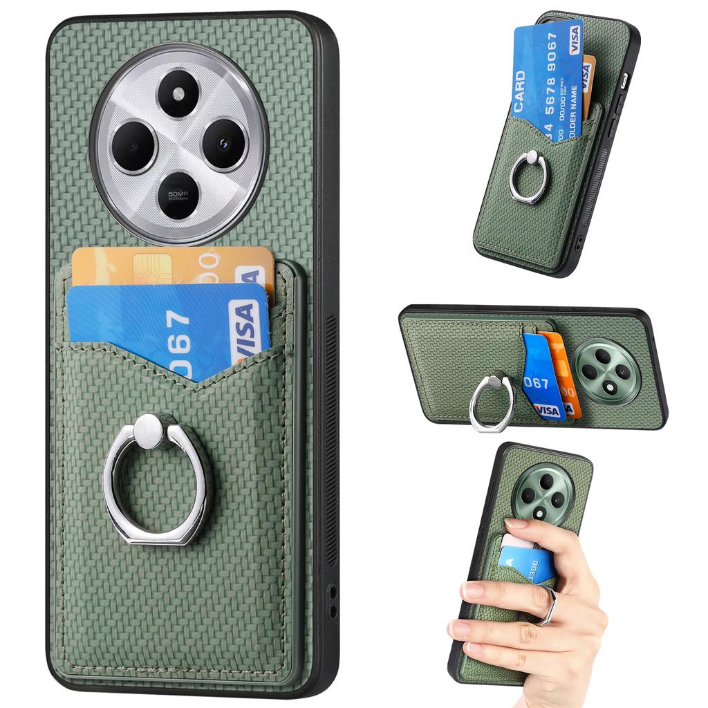 Phone Case For Xiaomi Redmi 14C 4G/14R 5G/Poco C75 4G Back Cover with Card Slots Ring Holder Kickstand