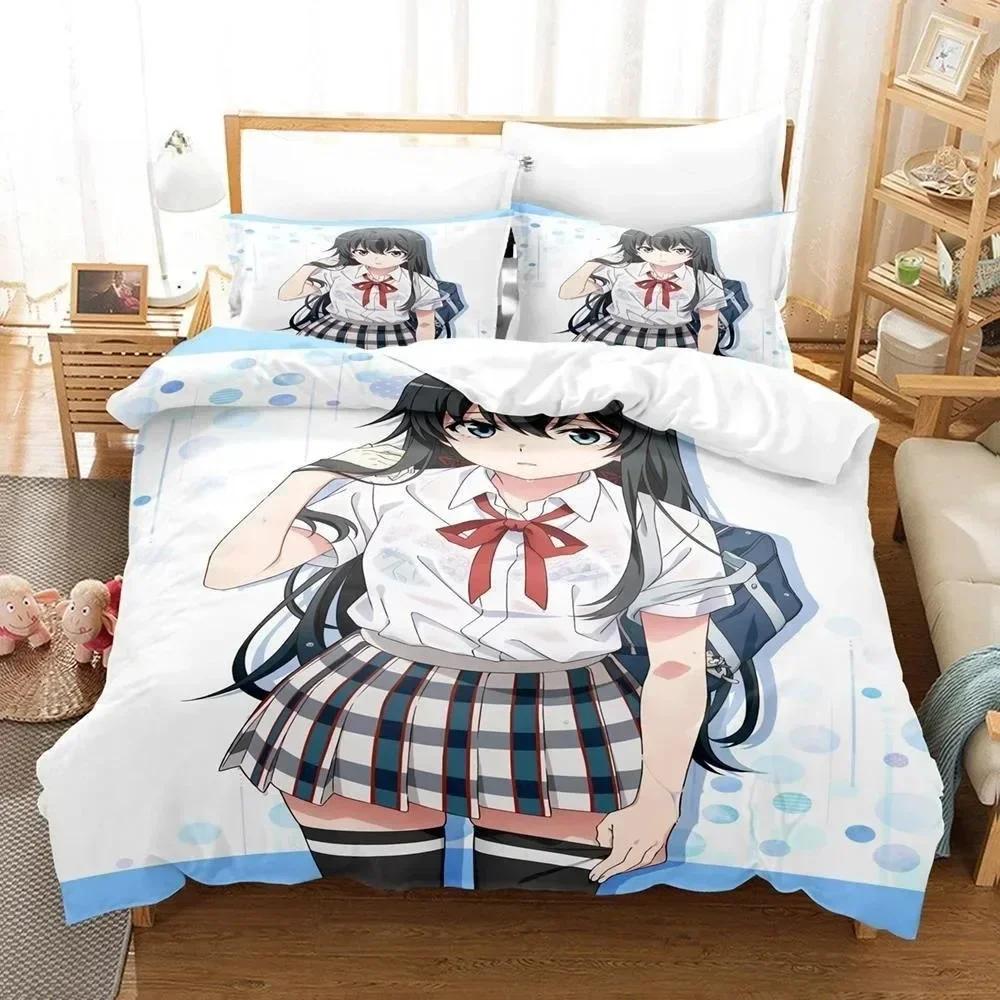3d Anime My Teen Romantic Comedy SNAFU Bedding Set Single Twin Full Queen King Size Bed Set Adult Kid Bedroom Duvet Cover Sets