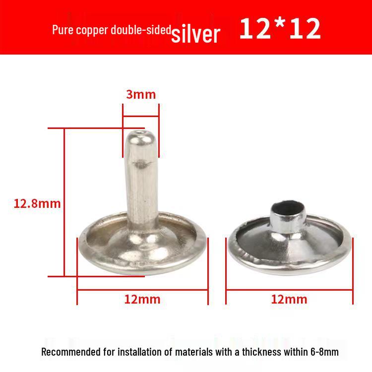 Double-Sided Leather Bag with Mother-Child Round Head Double Cap Rivets for DIY Clothing & Bag Accessories