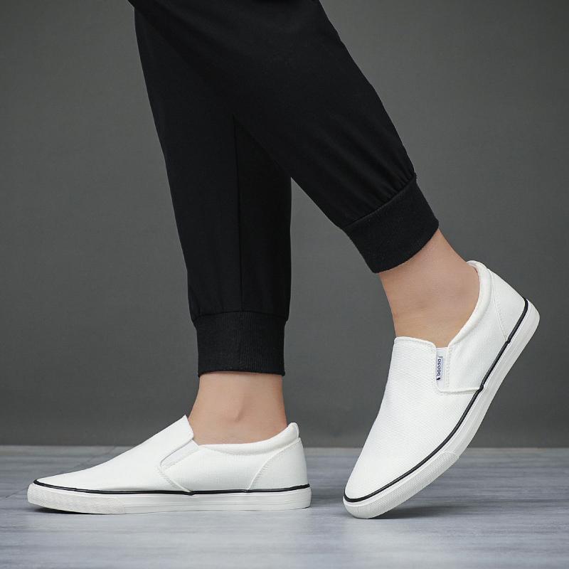 Fashion Men Canvas Shoes Spring Fashion Korean Trend Man Vulcanized Shoes Lace-up White Casual Shoes Men Sneakers Tenis Masculino BM-007