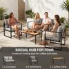 Outdoor Garden Furniture Set 4 Piece Patio Furniture With Slatted Table Indoor Outdoor Balcony Patio Conservatory Set