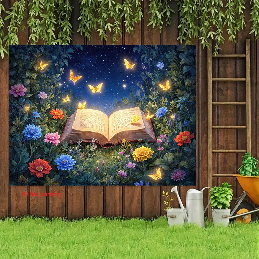 2D flat banner, 1 piece - Enchanting illustrations, suitable for books, UV printing - Banner background fabric