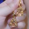 Versatile Coffee Color Full Diamond Crystal Earrings Women, Design Sense Shows Face Thin Ear Buckle Earrings
