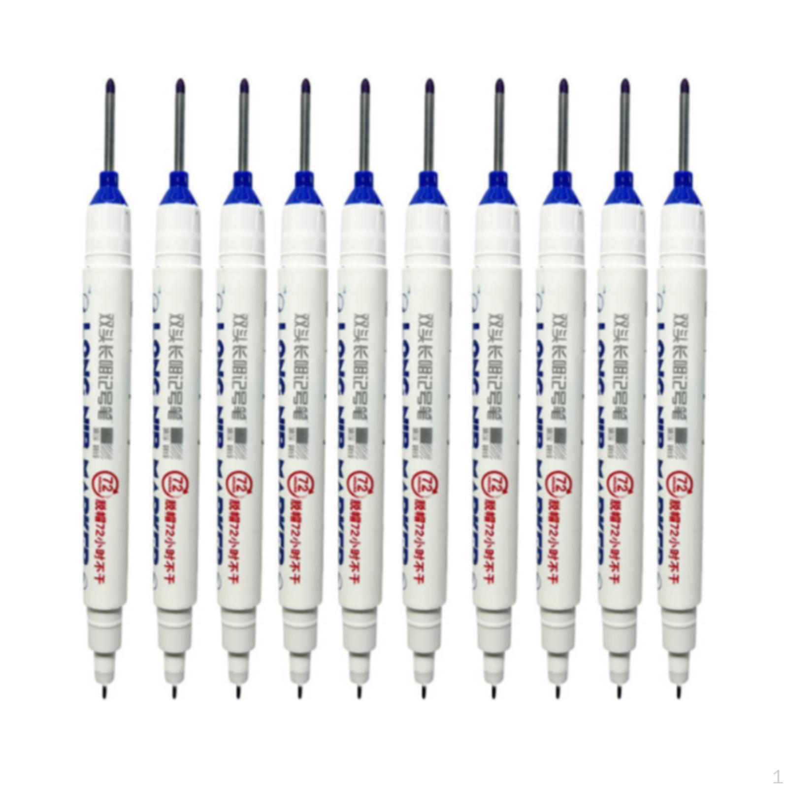 

10 штук Маркеры для глубокой маркировки, Маркеры с длинным носиком для разметки плитки, Чернила 20 мм/0,79 дюйма, Водостойкие