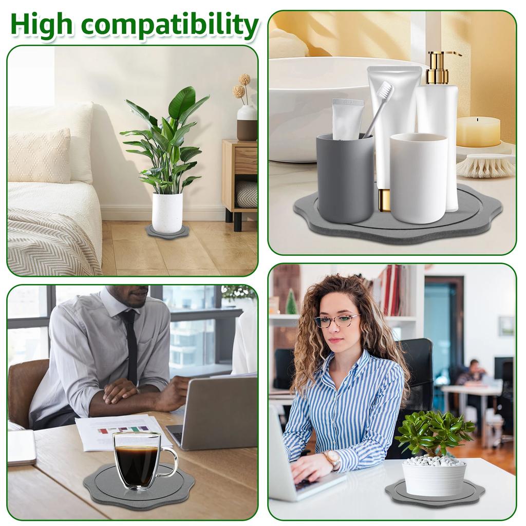 2Pcs Plastic Plant Saucer Reusable Flower Pot Drainage Trays Fast Drying Cup Absorbent Trays Indoor Outdoor Home Garden Supplies