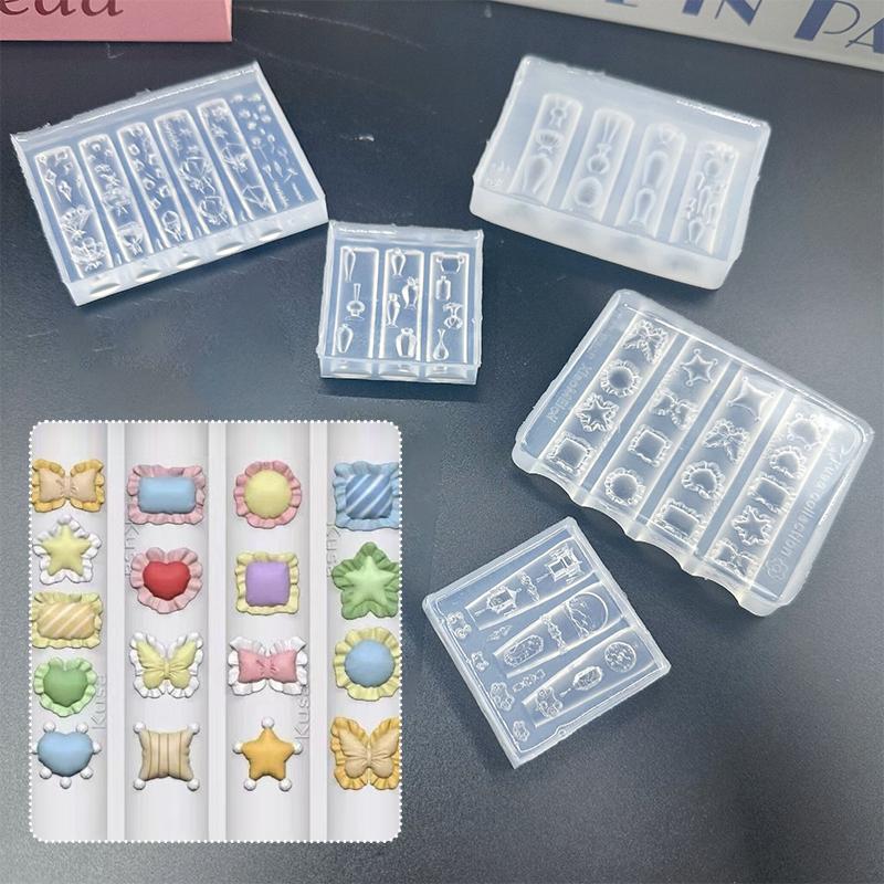 Cartoon Mini Porcelain Bottle Star Lantern Silicone Nail Mold Nail Stamping Decorations Nails Diy Design Manicure Art Tool