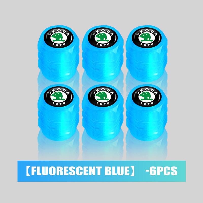 For Skoda Car Tire Valve Cap Luminous Valve Core Cover Kamiq Karoq Octavia 2 3 Rapid Scala Kami Fabia VII VRS Xknp33