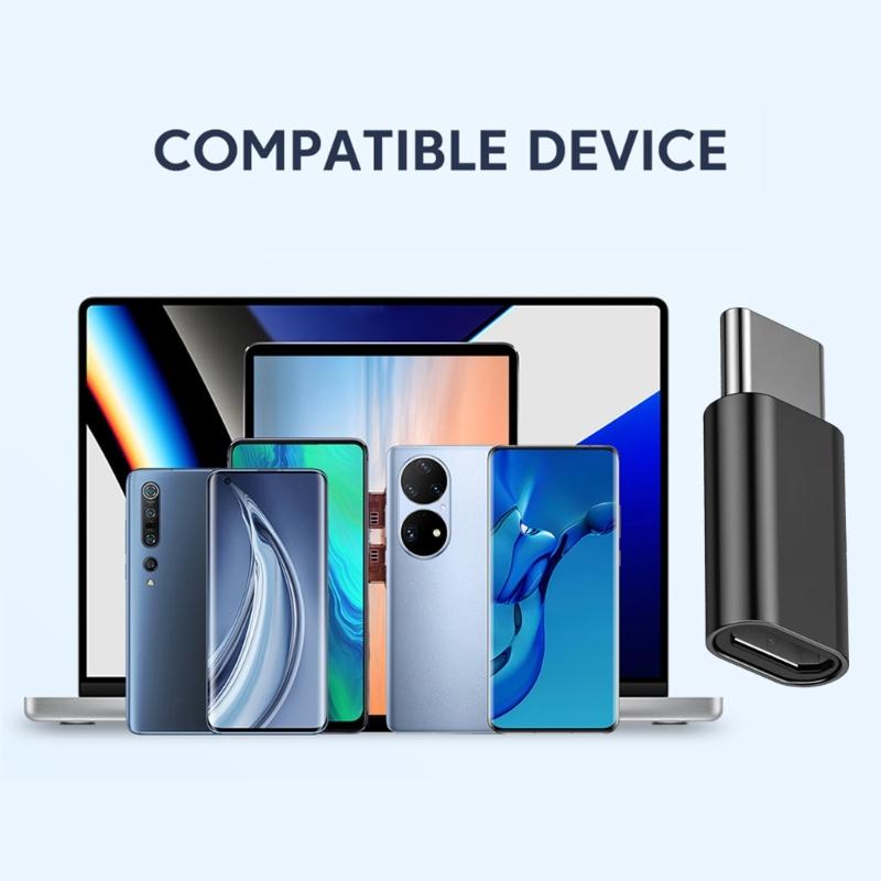 Kovový Micro USB samice na Type C samec Adaptér Bezproblémové připojení zařízení pro Cestování Profesionální