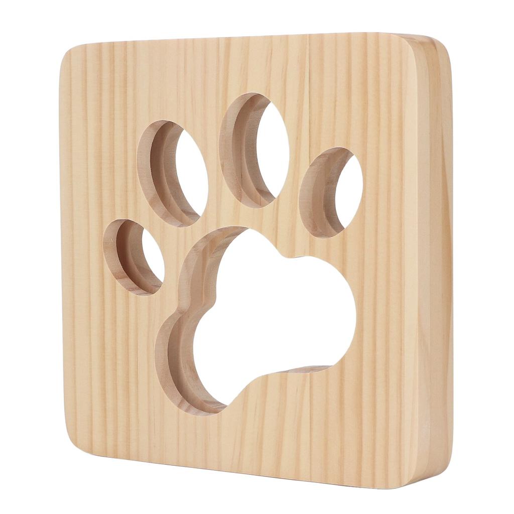 Katzenpfote Nachtlicht Ausgehöhlt Weiches Licht Augenschutz Tragbare 3D Holzbastellampe mit USB-Schnittstelle Nachtlampe für