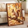 Stretched Frame Pearl Art Kit Autumn Squirrel Pattern DIY Sparkling Bead Canvas Relaxing Hobby Gift for Handicraft Lovers Best Home Decor Art