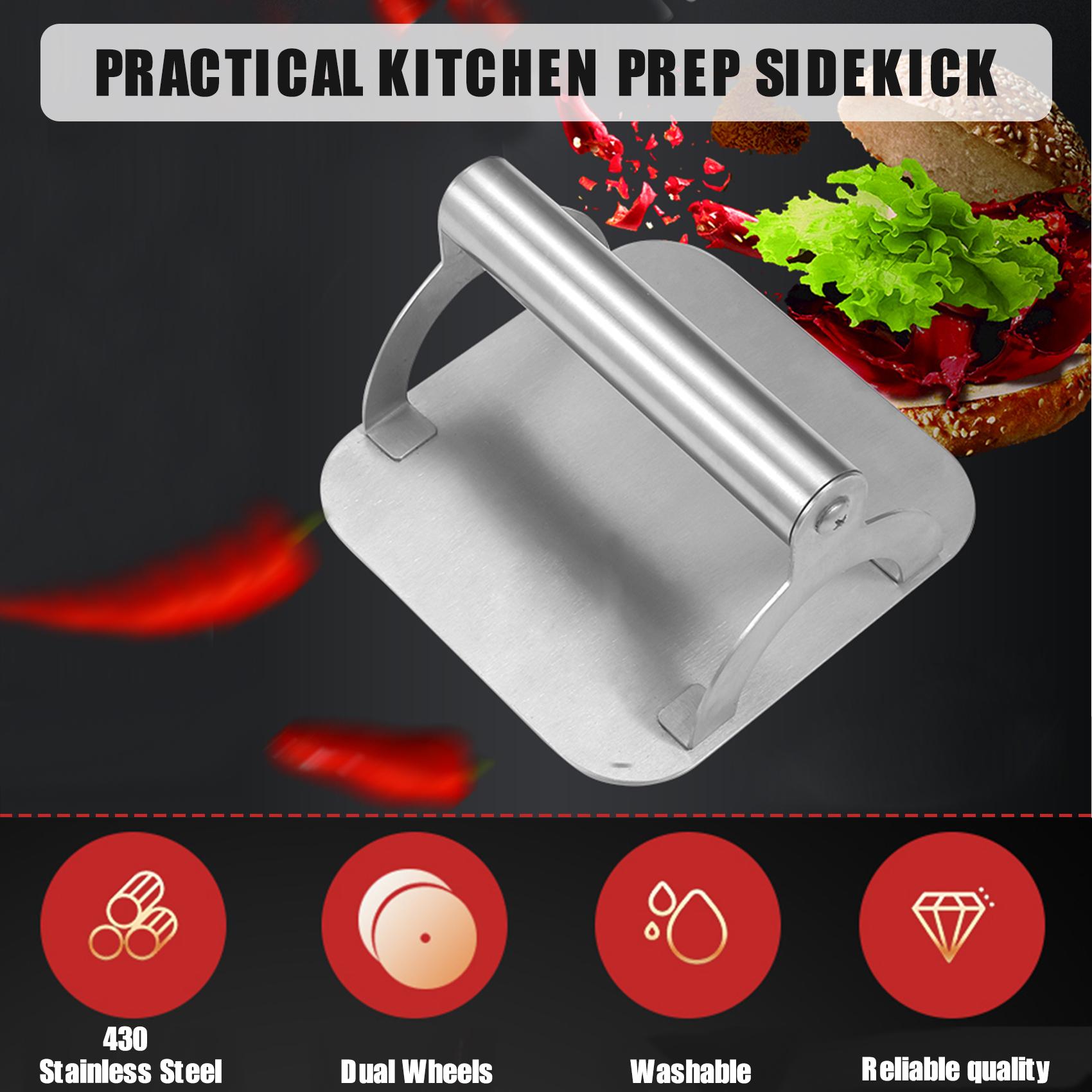 

Non-stick Burger Press with Ergonomic Handle Food-grade Stainless Steel Burger Press Bacon Sausage BBQ Grill Quick Kitchen Food Prep Practical Kitche