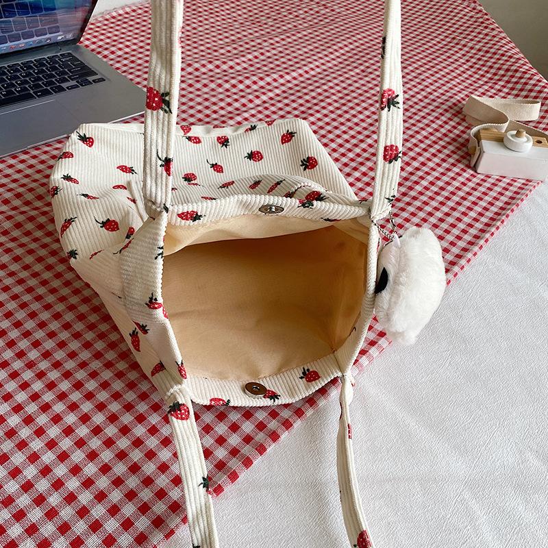 Spring and summer new versatile fashion small fresh shoulder bag large capacity little fairy simple printed bucket bag