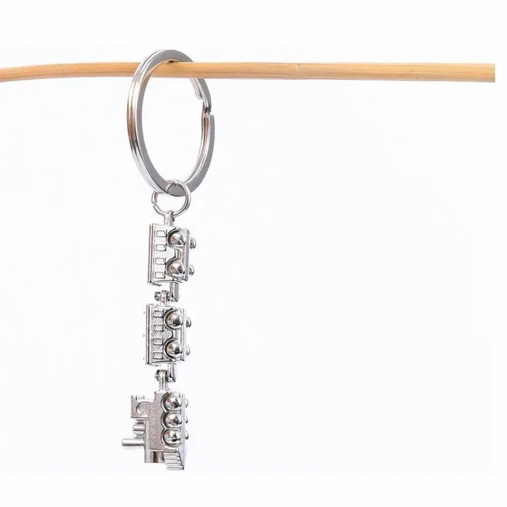 Movable Joint Mini Train Model Zinc Zinc Alloy Keychain Metal Train Model Keychain  Jewelry